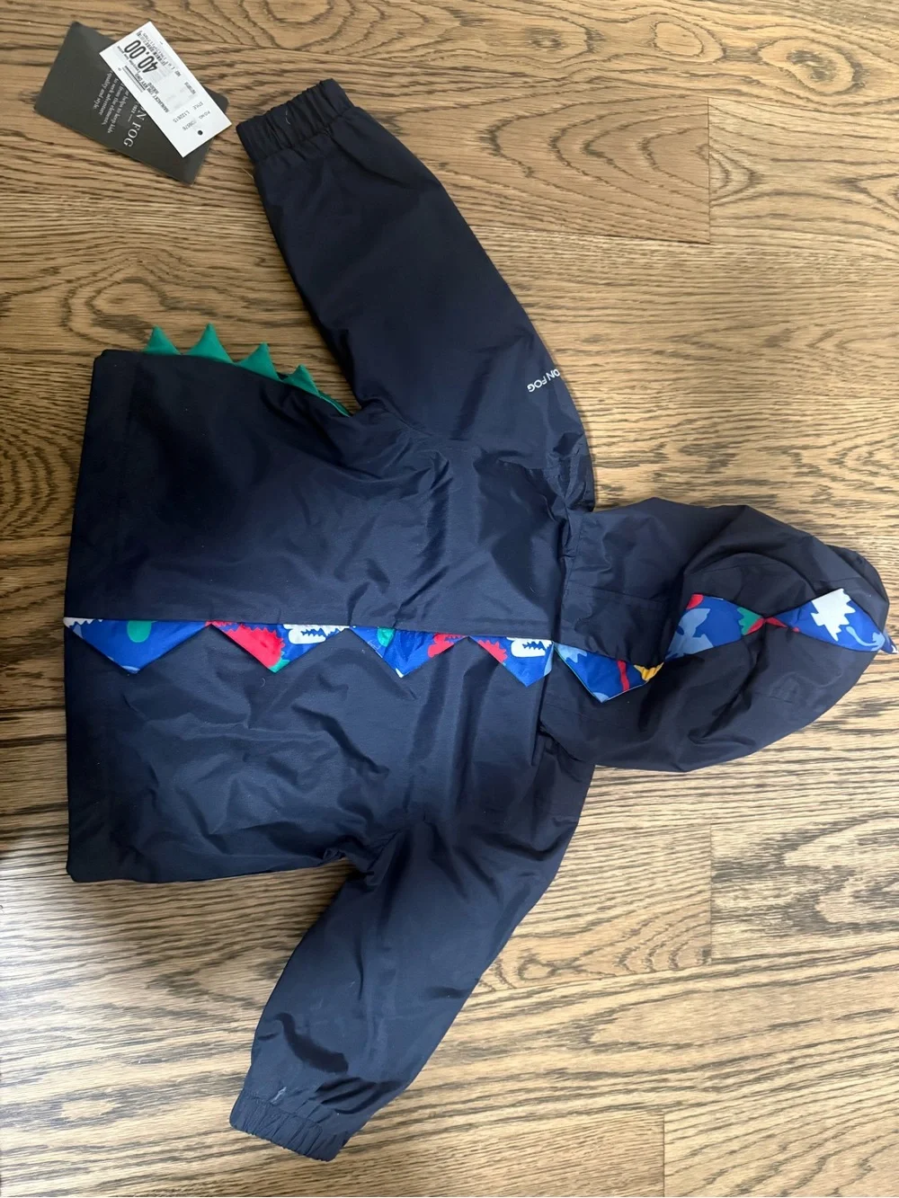 London Fog Navy Jacket with Multicolor Dino Lining